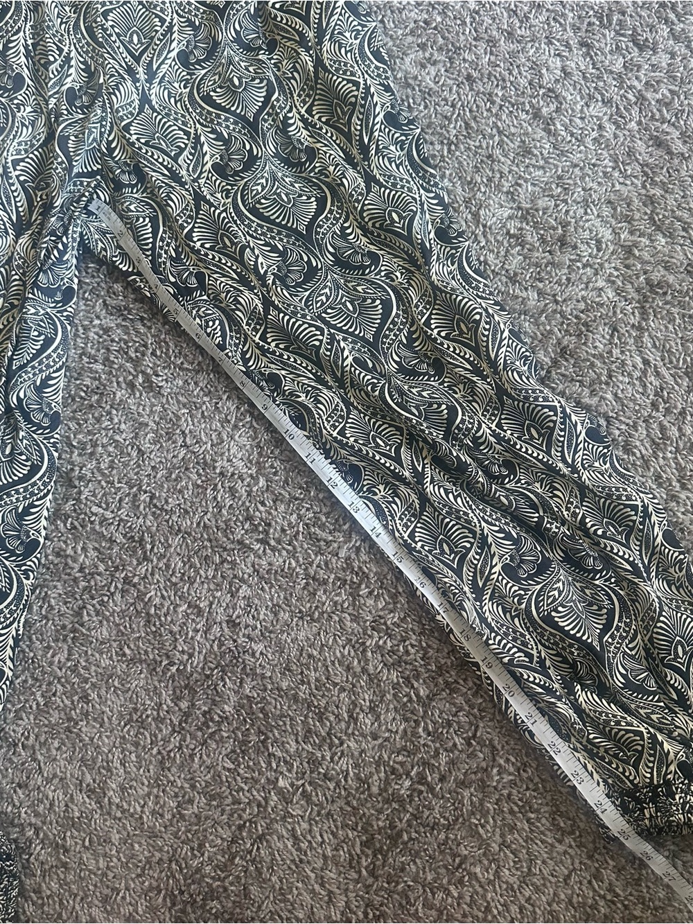 Anthropologie Black & White Paisley Print V-Neck Jumpsuit - Picture 9 of 10